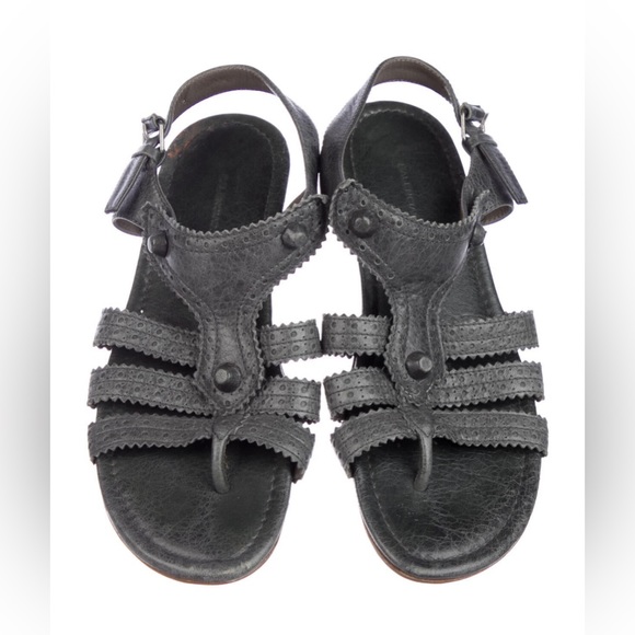 Balenciaga Black Leather Sandals - Picture 1 of 5